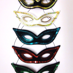 Oogmasker Vogelmodel Pailletrand – Zwart/goud