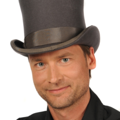 Hoge Hoed Wolvilt Normale Hoogte Grijs