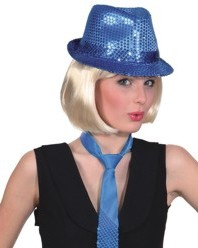 Gleufhoed Pailletten Blauw