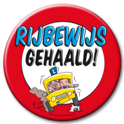 Button XL Rijbewijs Gehaald