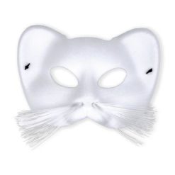 Oogmasker Kat Fluweel Wit