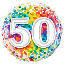 Folieballon Confetti Rainbow 50 46cm