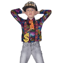 Disco Blouse Regenboog Glitter