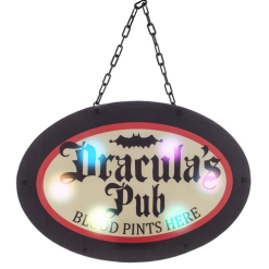 Uithangbord Dracula’s Pub Met Licht