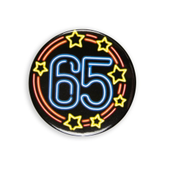 Button 65 Jaar Neon