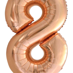 Folieballon Cijfer 8 Rosé Goud 86cm