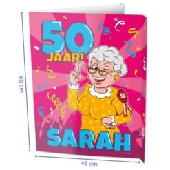 Window Sign Sarah 50 Jaar