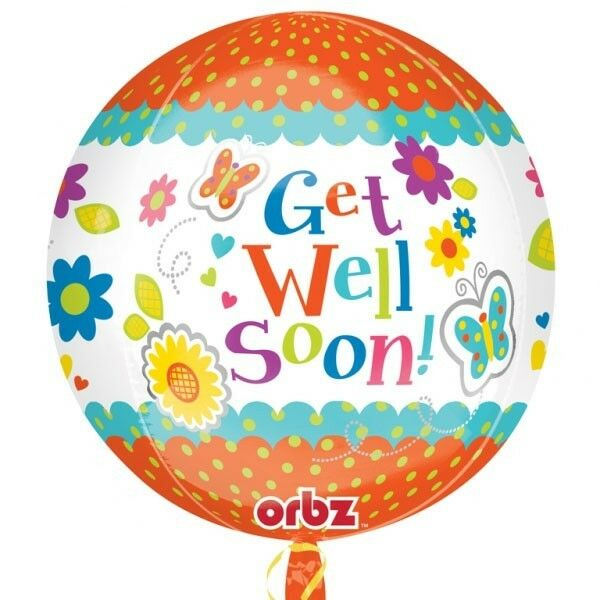 Folieballon Orbz Get Well Soon! 43cm
