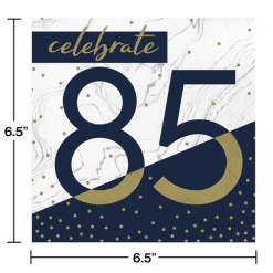 Servetten 85 Jaar Navy & Gold 16st